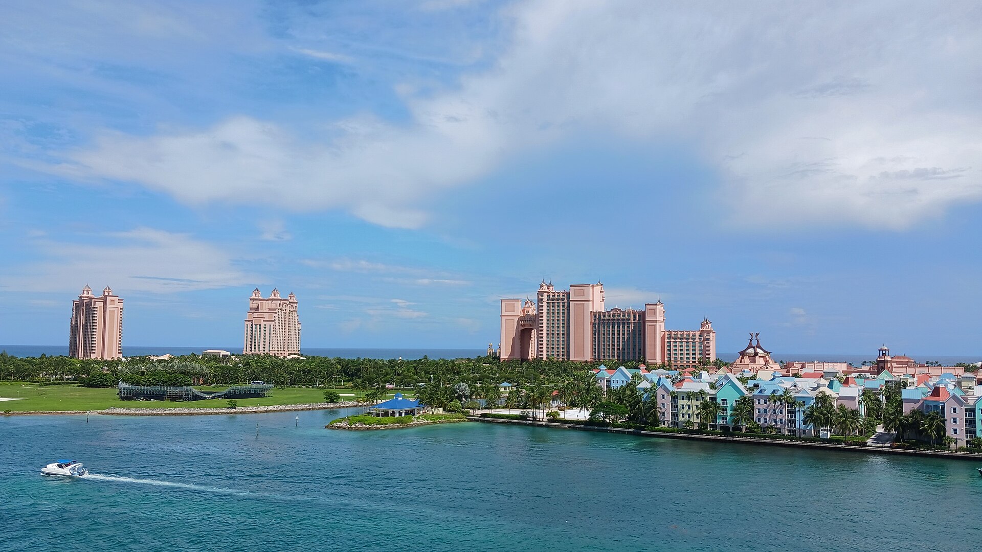 Vista do complexo Atlantis em Paradise Island, Nassau, Bahamas